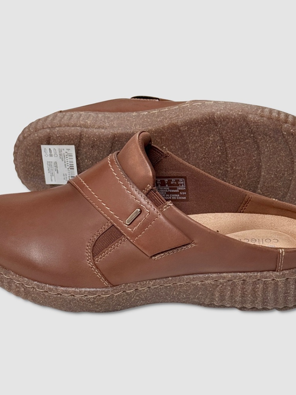 Clarks Caroline Bay Leather Clogs / Mules / Shoes - NEW Womens 7 - #49990-TOP3